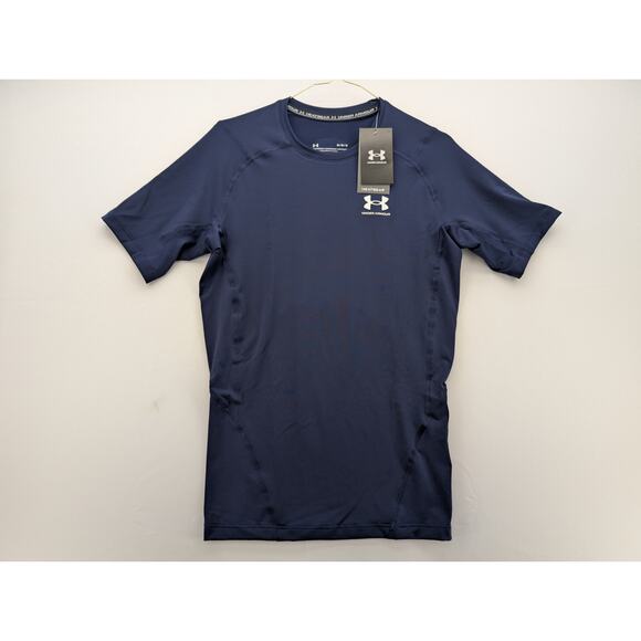 NWT Under Armour HeatGear Compression Short Sleeve in Midnight Navy size Medium - Picture 1 of 7